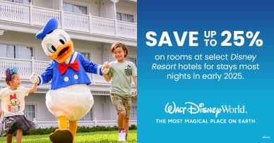 Featured image for “Walt Disney World – Save Up to 25% on Rooms at Select Walt Disney World Resort Hotels in Early 2025”